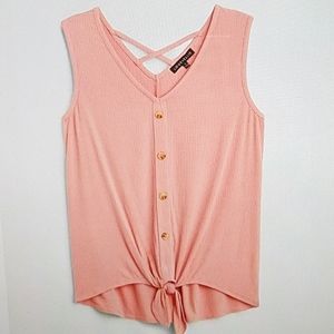 Love ellie Gracelynn tie front knit tank M